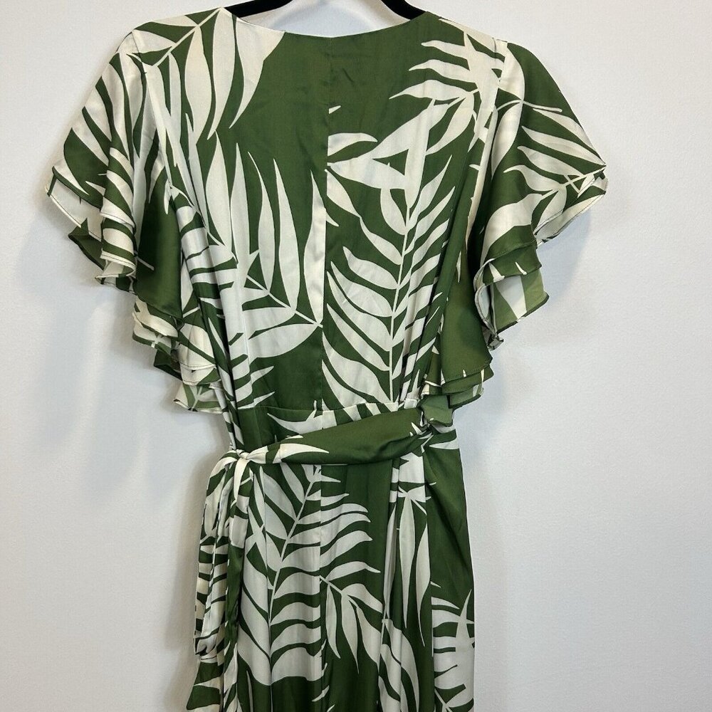 Anthropologie Hutch Palms Wrap Maxi Dress, Green And Cream, US Size 1X Flowy - Picture 12 of 12